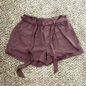 Aerie M Drawstring Elastic Waistband Shorts, Mauve color